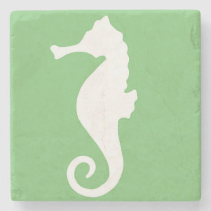 Grünes Seepferd Steinuntersetzer