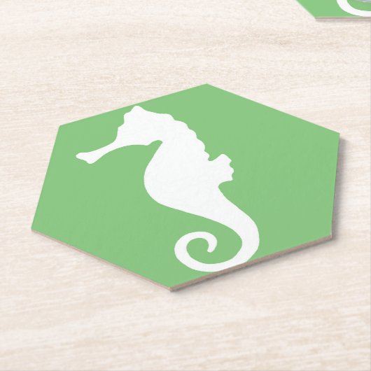 Grünes Seepferd Untersetzer (angewinkelt)