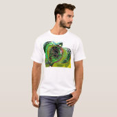 Grünes Seeschildkröte-abstrakter Kunst T-SHIRT (Vorne ganz)