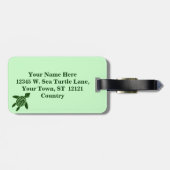 Grünes Seeschildkröte-hübsches Tiermuster Gepäckanhänger (Rückseite horizontal)