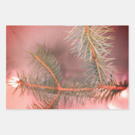 Grünes Set von 3 Geschenkpapier Set