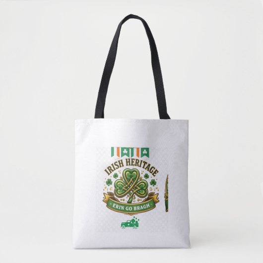 Grünes Shamrock-Glücksbringer-Design Tasche (Vorderseite)