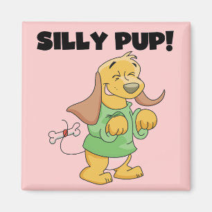 Grünes Shirt-alberne Welpen-T-Shirts und Geschenke Magnet