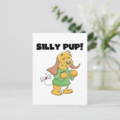 Grünes Shirt-alberne Welpen-T-Shirts und Geschenke Postkarte (Stehend Vorderseite)