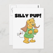 Grünes Shirt-alberne Welpen-T-Shirts und Geschenke Postkarte (Vorne/Hinten)