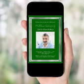 Grünes Silber Foto Geburtstag Einladung