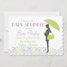 Grünes Silhouette-Baby besprühen Einladung