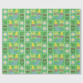 Grünes skandinavisches Weihnachtsgeschenk Geschenkpapier (Flach)