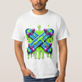 grünes Skateboard T-Shirt