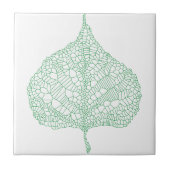 Grünes skeleton Aderblattzeichnen Fliese (Vorderseite)