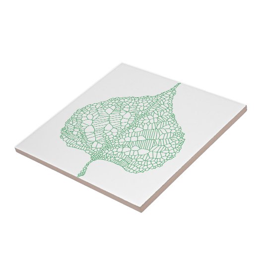 Grünes skeleton Aderblattzeichnen Fliese (Seite)