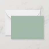 Grünes Skript Minimalistischer Name Monogramm Mitteilungskarte (Rückseite)