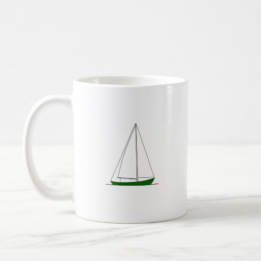 Grünes Sloop Segelboot Kaffeetasse (Links)