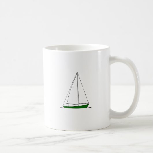 Grünes Sloop Segelboot Kaffeetasse (Rechts)