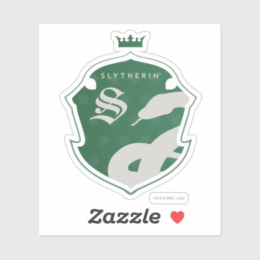 Grünes SLYTHERIN™ gekröntes Wappen Aufkleber (Blatt)