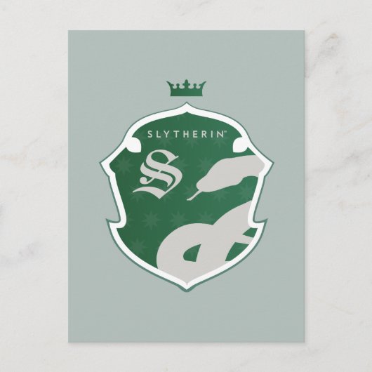 Grünes SLYTHERIN™ gekröntes Wappen Einladungspostkarte (Vorderseite)