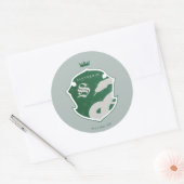 Grünes SLYTHERIN™ gekröntes Wappen Runder Aufkleber (Umschlag)