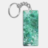 Grünes Smaragdedelsteinsteinmineral Schlüsselanhänger (Vorderseite links)