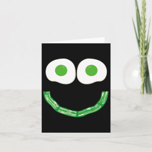 Grünes Smiley-Gesicht Eier und Bycon-Schinken Früh Karte