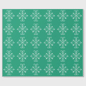 Grünes Snowflake-Wrapper Geschenkpapier (Flach)