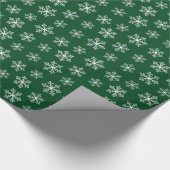 Grünes Snowflake-Wrapper Geschenkpapier (Ecke)