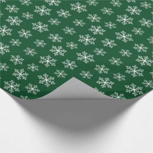 Grünes Snowflake-Wrapper Geschenkpapier (Ecke)