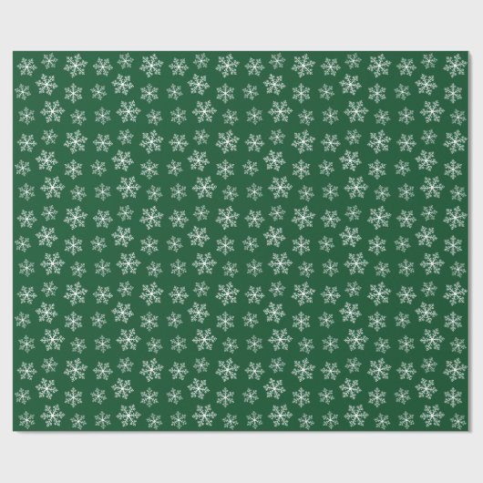 Grünes Snowflake-Wrapper Geschenkpapier (Flach)