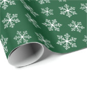 Grünes Snowflake-Wrapper Geschenkpapier (Rolleneckpunkt)