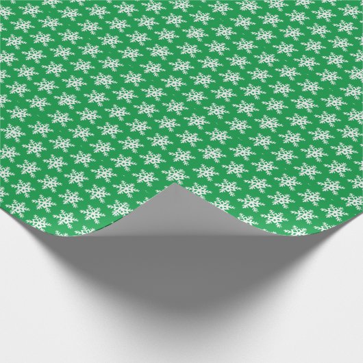 Grünes Snowflake-Wrapper Geschenkpapier (Ecke)