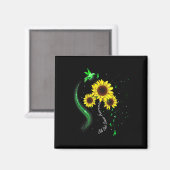 Grünes Sonnenblumenkernkrebs Magnet (Vorderseite/Rückseite)