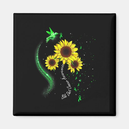 Grünes Sonnenblumenkernkrebs Magnet (Vorne)