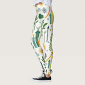 Grünes Sonnengelbes Himmelblau Nahtloses Muster Leggings (Links)