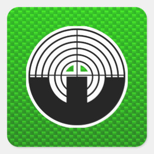 Grünes Sport-Schießen Quadratischer Aufkleber