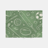 Grünes Sportmuster Fleecedecke (Vorderseite (Horizontal))