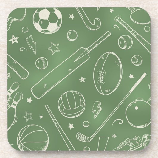 Grünes Sportmuster Getränkeuntersetzer (Vorderseite)