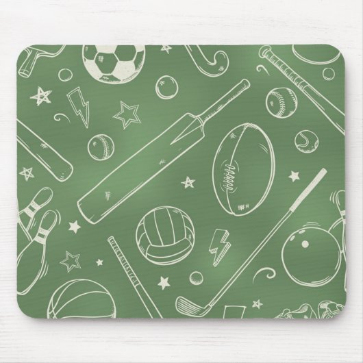 Grünes Sportmuster Mousepad (Vorne)