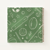 Grünes Sportmuster | Name hinzufügen Notizblock (Rückseite)