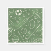 Grünes Sportmuster Serviette (Vorderseite)