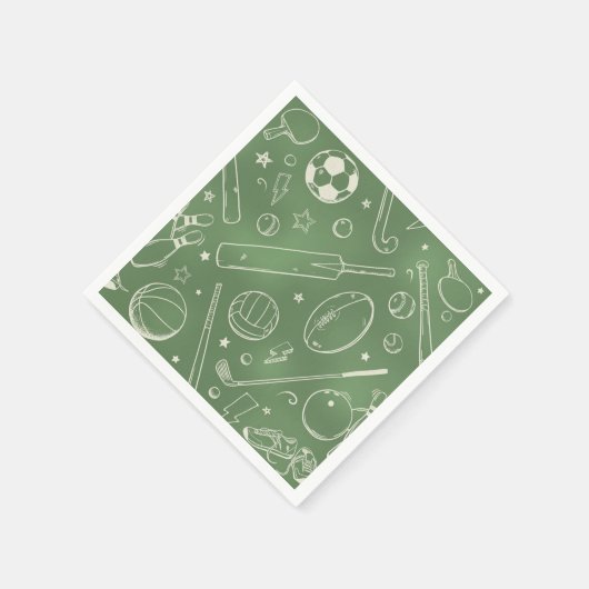 Grünes Sportmuster Serviette (Ecke)