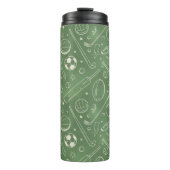 Grünes Sportmuster Thermosbecher (Vorderseite)