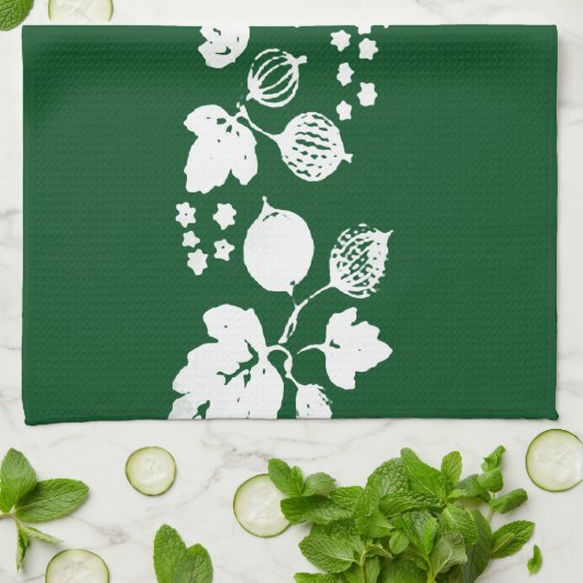 Grünes Stachelbeertuch Handtuch (Gefaltet)