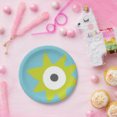 Grünes stacheliges Monster-Party-Papierplatte Pappteller (Party)