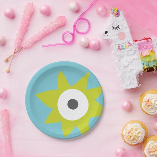 Grünes stacheliges Monster-Party-Papierplatte Pappteller (Party)