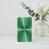 Grünes Stahlmetall Visitenkarte (Stehend Vorderseite)