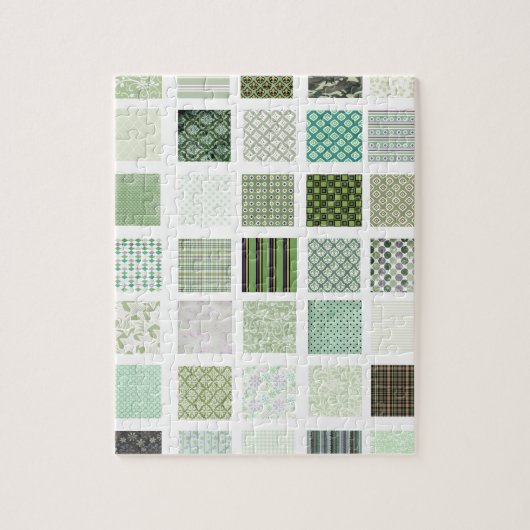 Grünes Steppdeckenmosaikmuster Puzzle (Vertikal)