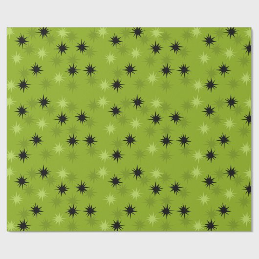 Grünes Sternexplosion-Verpackungs-atomarpapier Geschenkpapier (Flach)