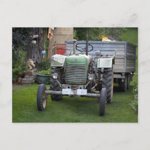 Grünes Steyr Traktor 80A Postkarte
