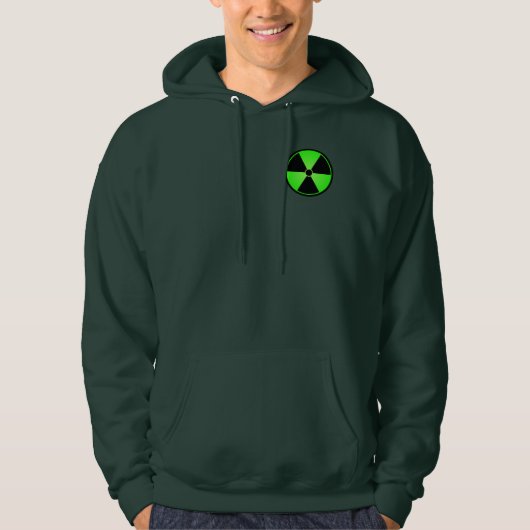 Grünes Strahlungs-Symbol Hoodie (Vorderseite)