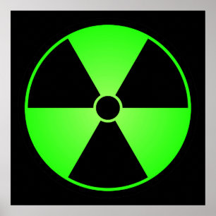 Grünes Strahlungs-Symbol-Plakat Poster