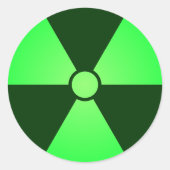 Grünes Strahlungssymbol Runder Aufkleber (Vorderseite)